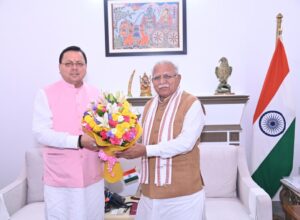 CM Dhami Meets Khattar