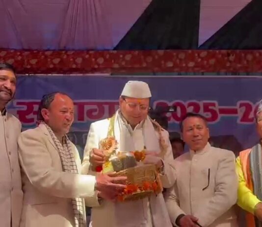 CM Dhami Chamoli visit